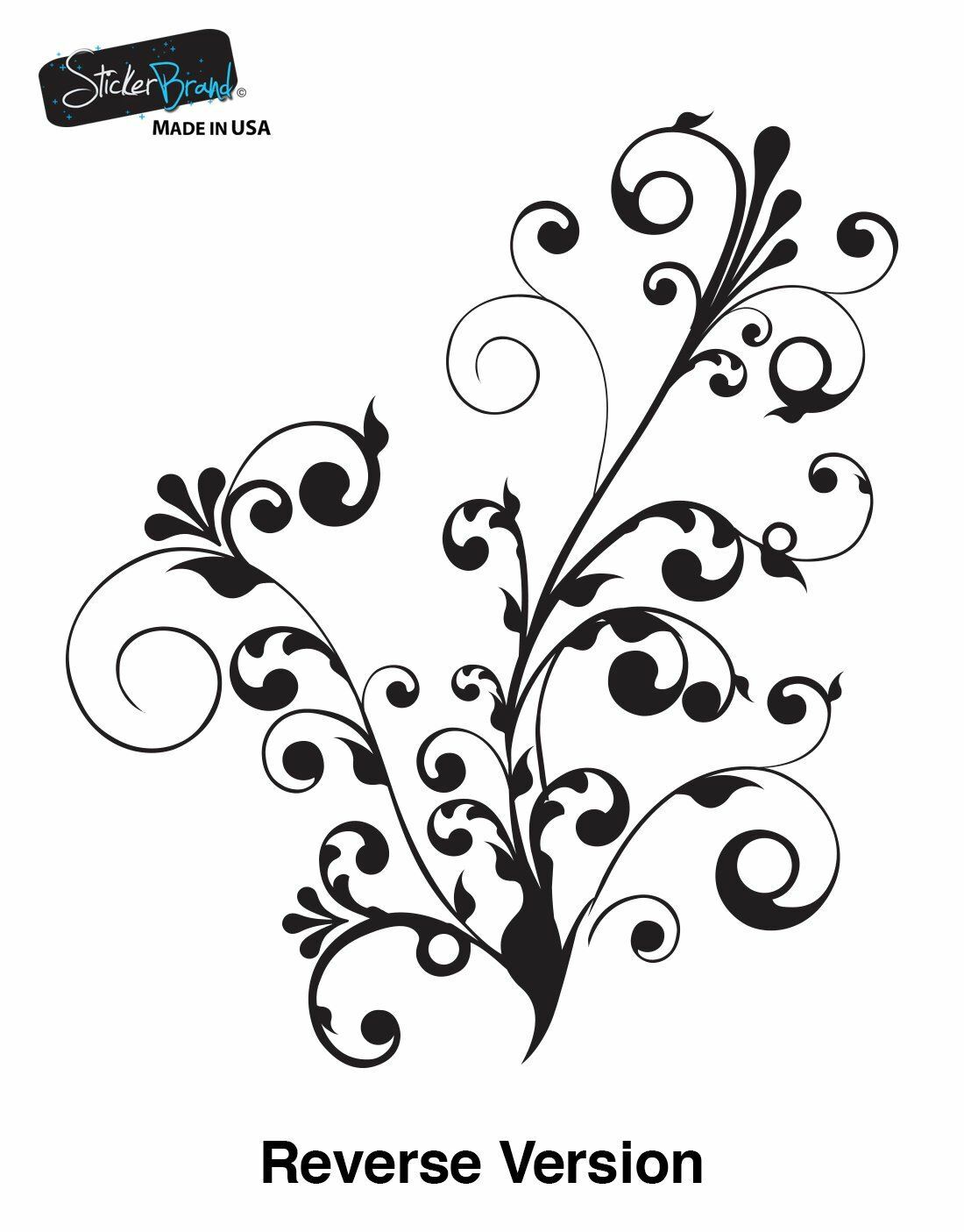 Swirl Floral Flower Wall Decal Decor Sticker #511