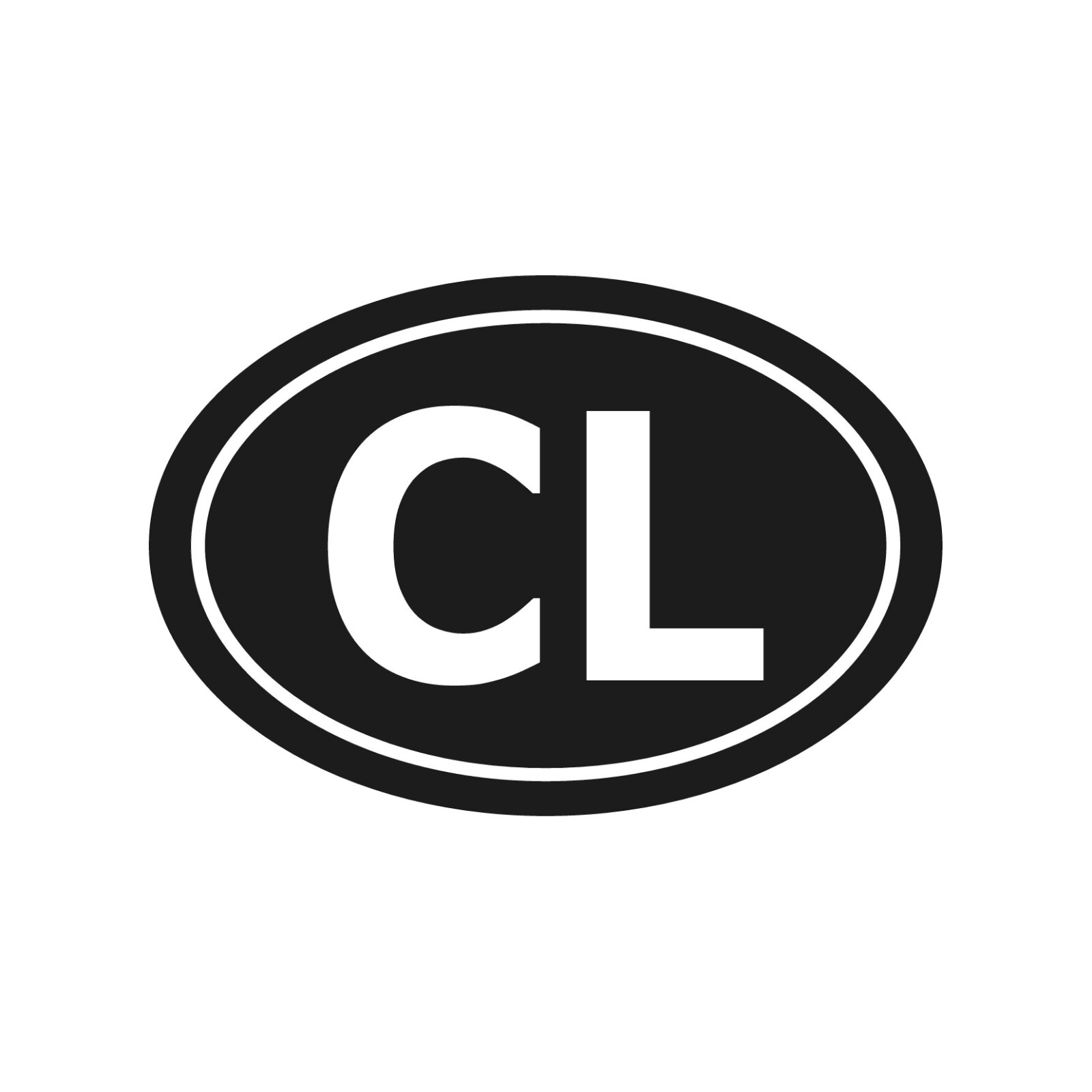 CL Sri Lanka country initials Vinyl Decal Window Oval CL Laptop Sticker