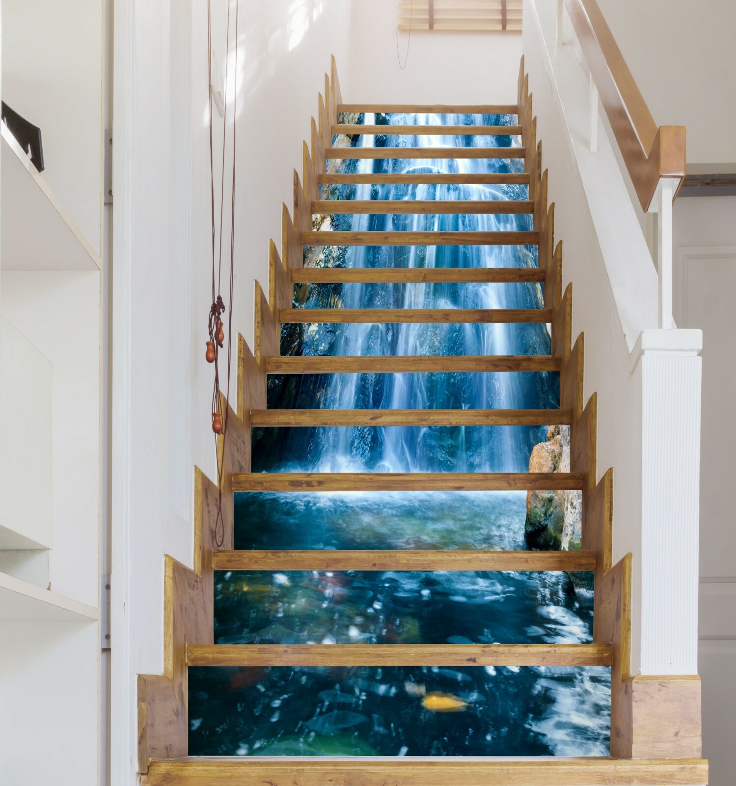 3D Blue Waterfall 425NA Stair Risers Decoration Photo Mural Decal Wallpaper Fay