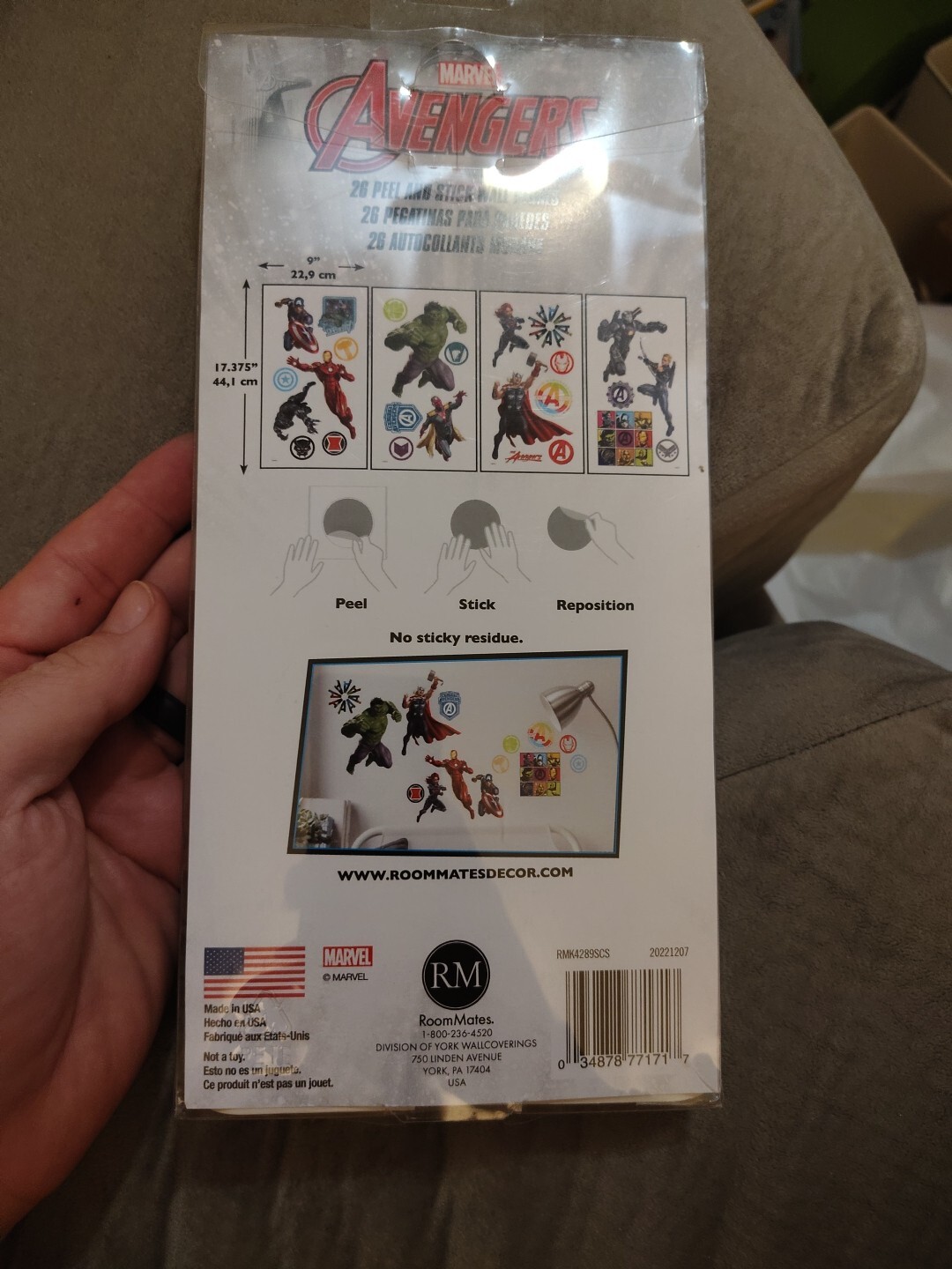Marvel Classic Avengers Peel & Stick Wall Decals RMK4289SCS Kids Room Stickers