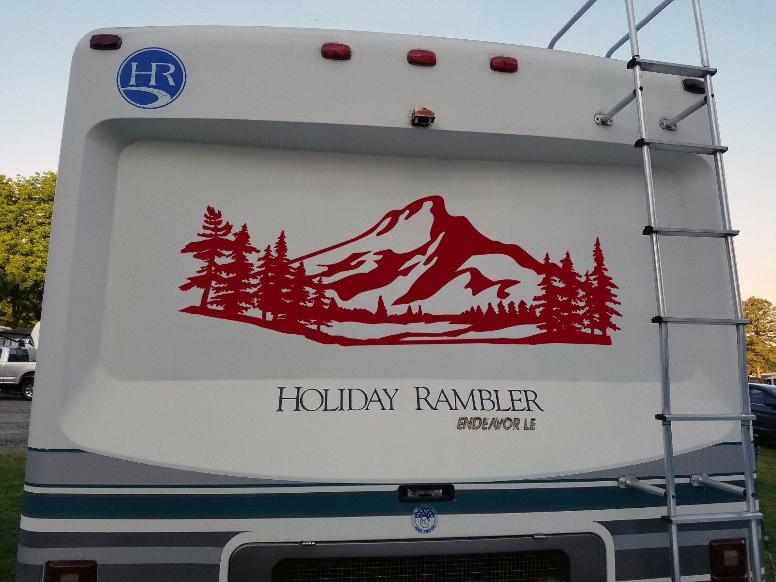Mountains Forest Scene Vinyl Decal V3 Camper RV Travel Trailer Graphics Sticker
