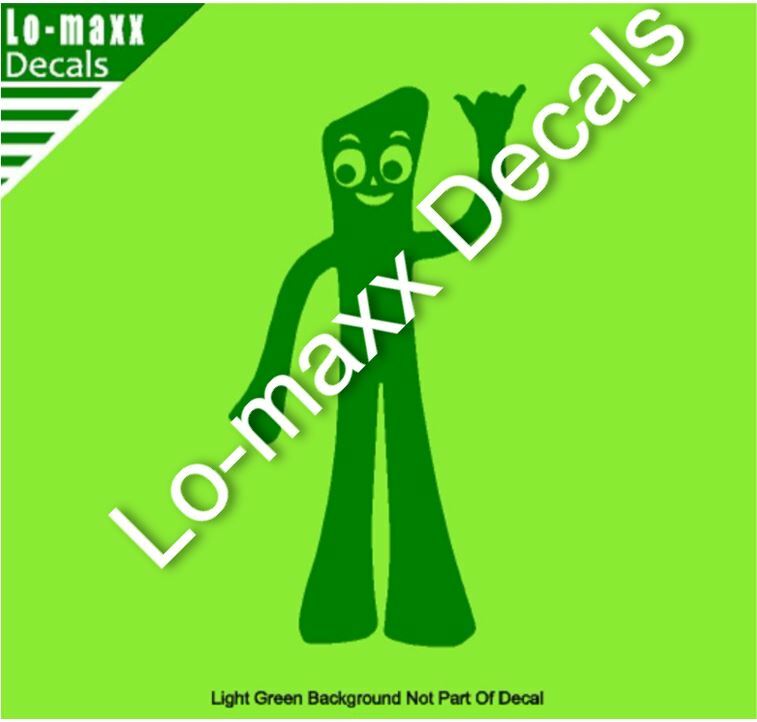 Gumby Hang Loose Shaka Cool Graphic Design Superior Quality Die Cut Vinyl Decal