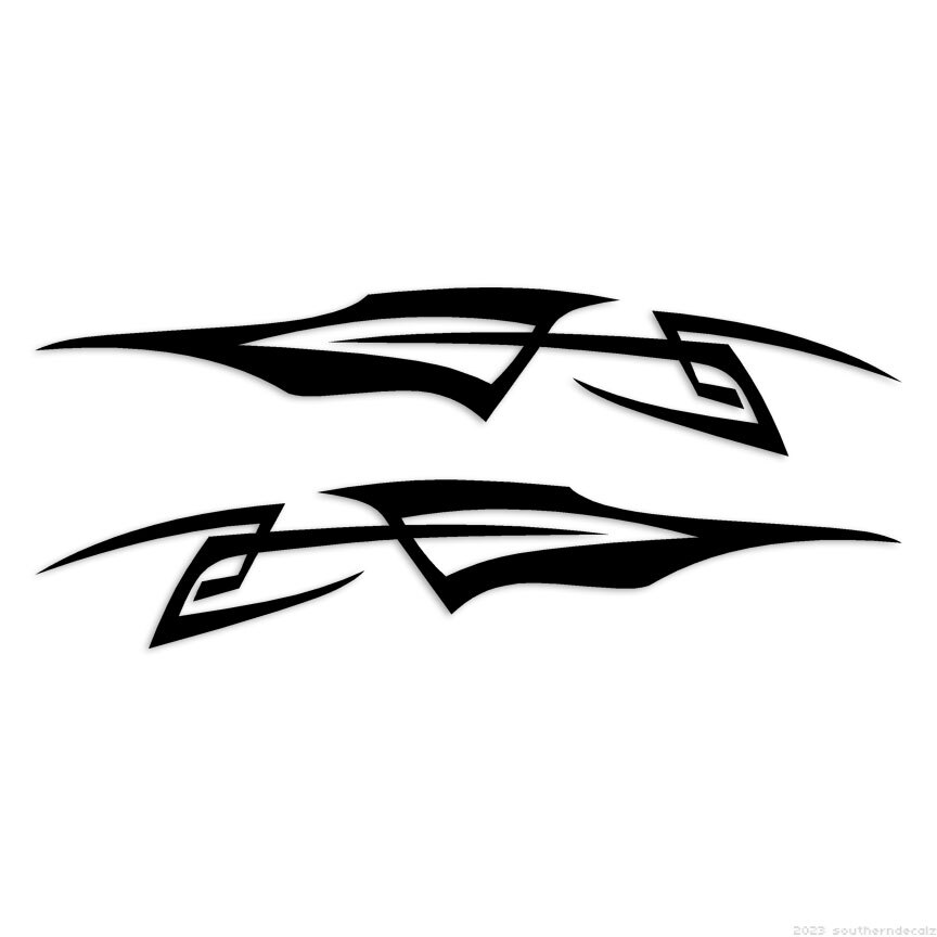 Pair Tribal Pinstripes – Decal Sticker – Multiple Colors & Sizes – ebn7477