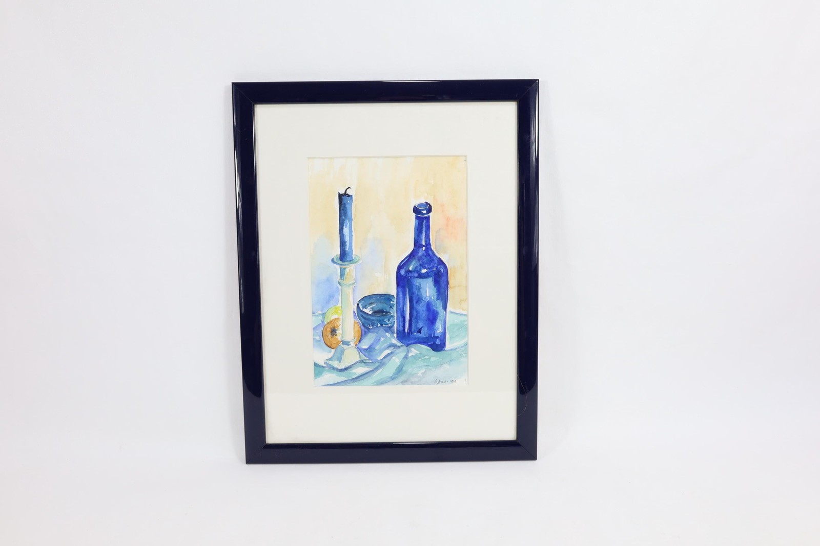Original Norwegian Water Painting by Astrid 1999 – Vibrant Nordic Artwork with