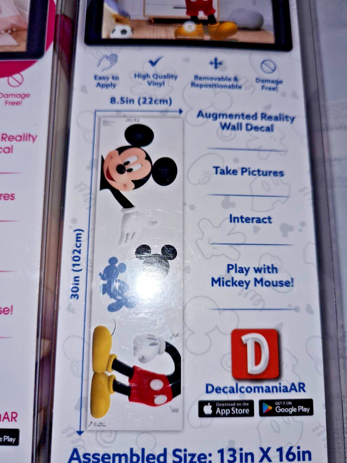 NEW Disney Mickey Mouse AND Minnie Mouse Wall Decal Decor Peel Stick