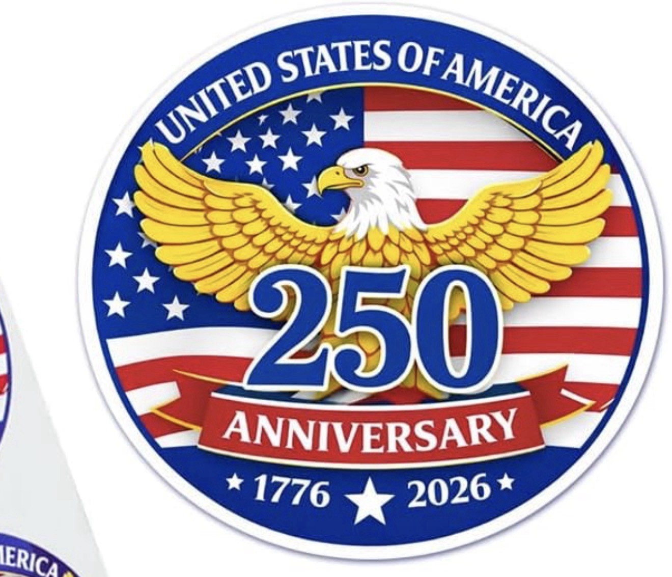 LOT OF 3: USA 250th Anniversary 1776-2026 America 250 3pcs Stickers