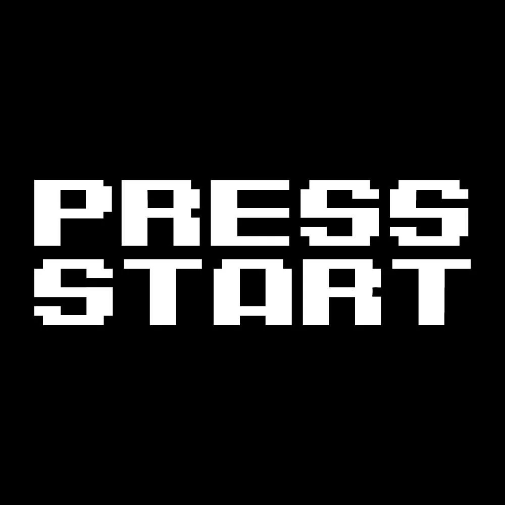 Press Start Video Game Decal Sticker White Die Cut Vinyl