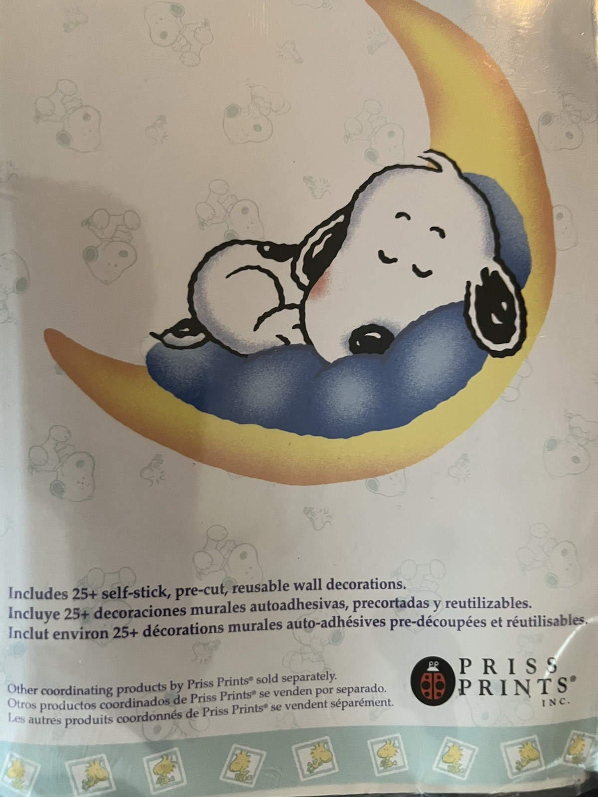 PEANUTS UFS BABY SNOOPY 25 pc Jumbo Peel & Stick Up Wall Decal Priss Prints NEW