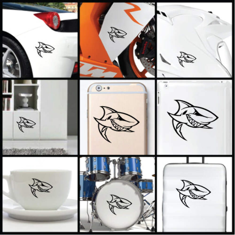 Shark Smile – Vinyl Decal Sticker for Wall, Car, iPhone, iPad, Laptop, Bike