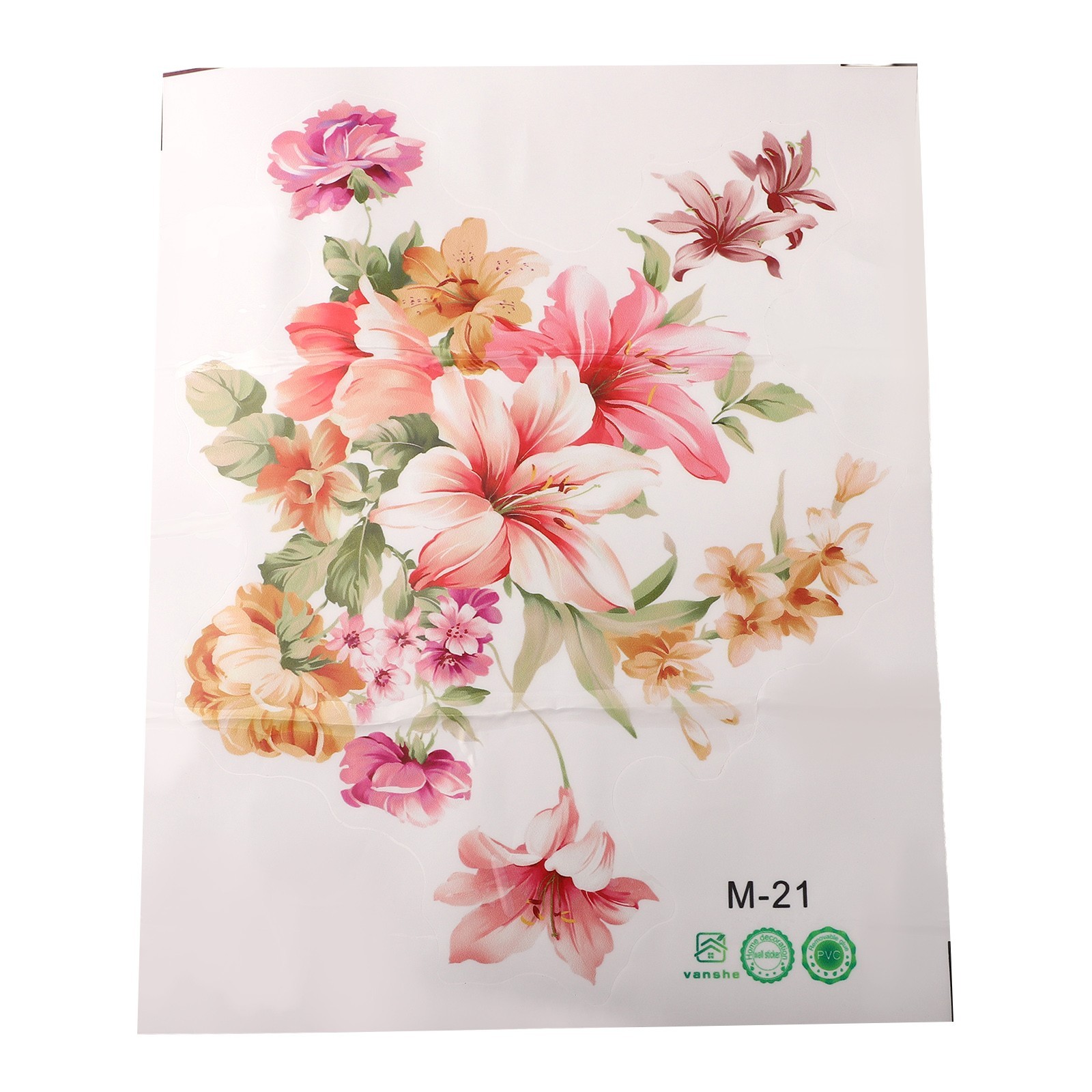 Romantic Flowers Wall Sticker For Bathroom Toilet Seats Fridge Cupboard Decal