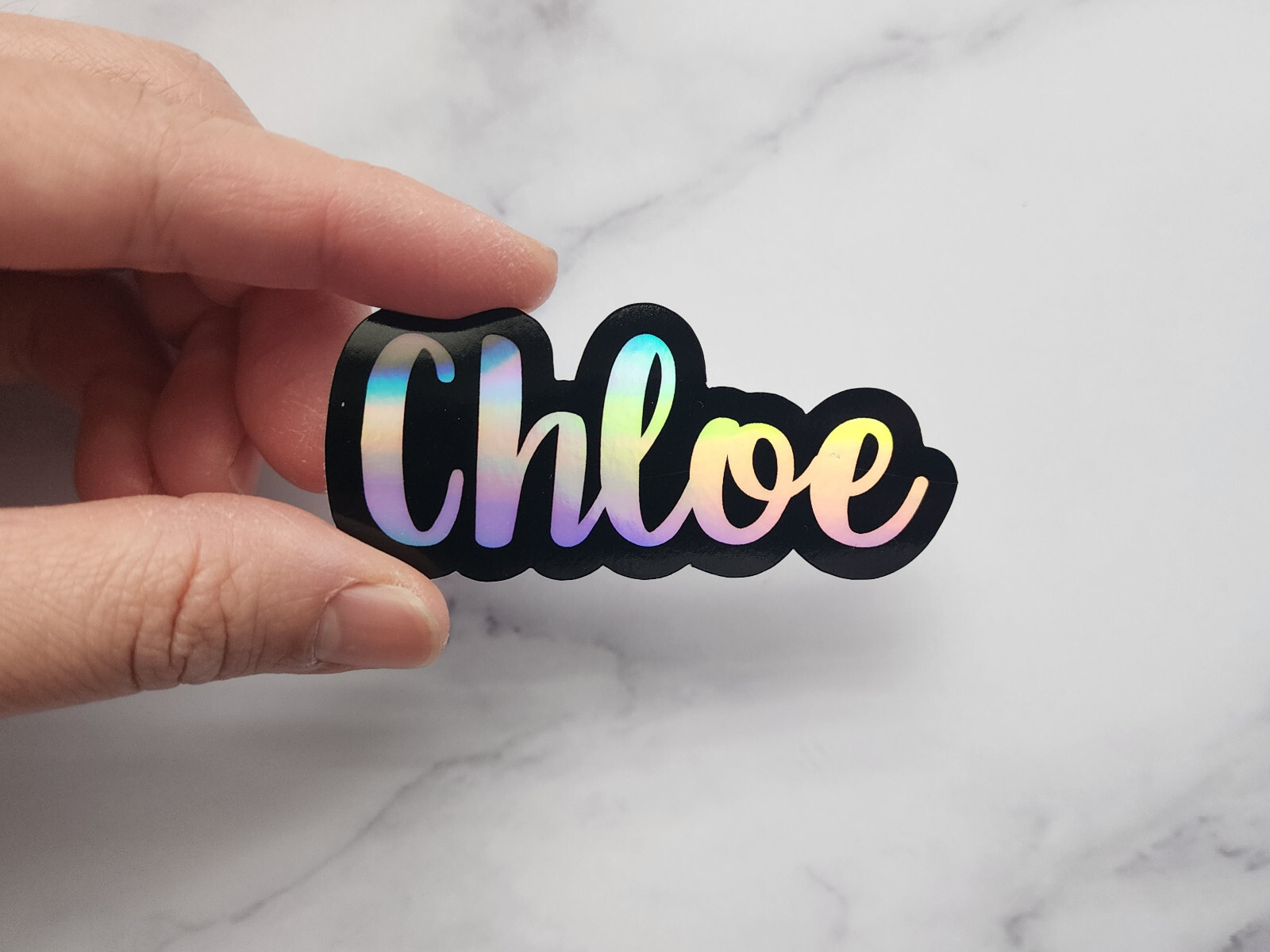 Holographic Outlined Vinyl Custom Name Decal Sticker for bottles Tumblres Cars