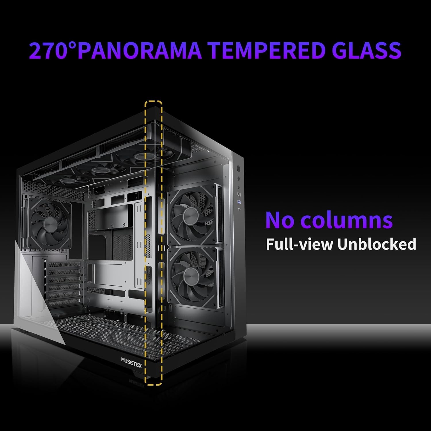 ATX PC Case,6 PWM ARGB Fans Pre-Installed,360MM RAD Support,Type-C Gaming PC …