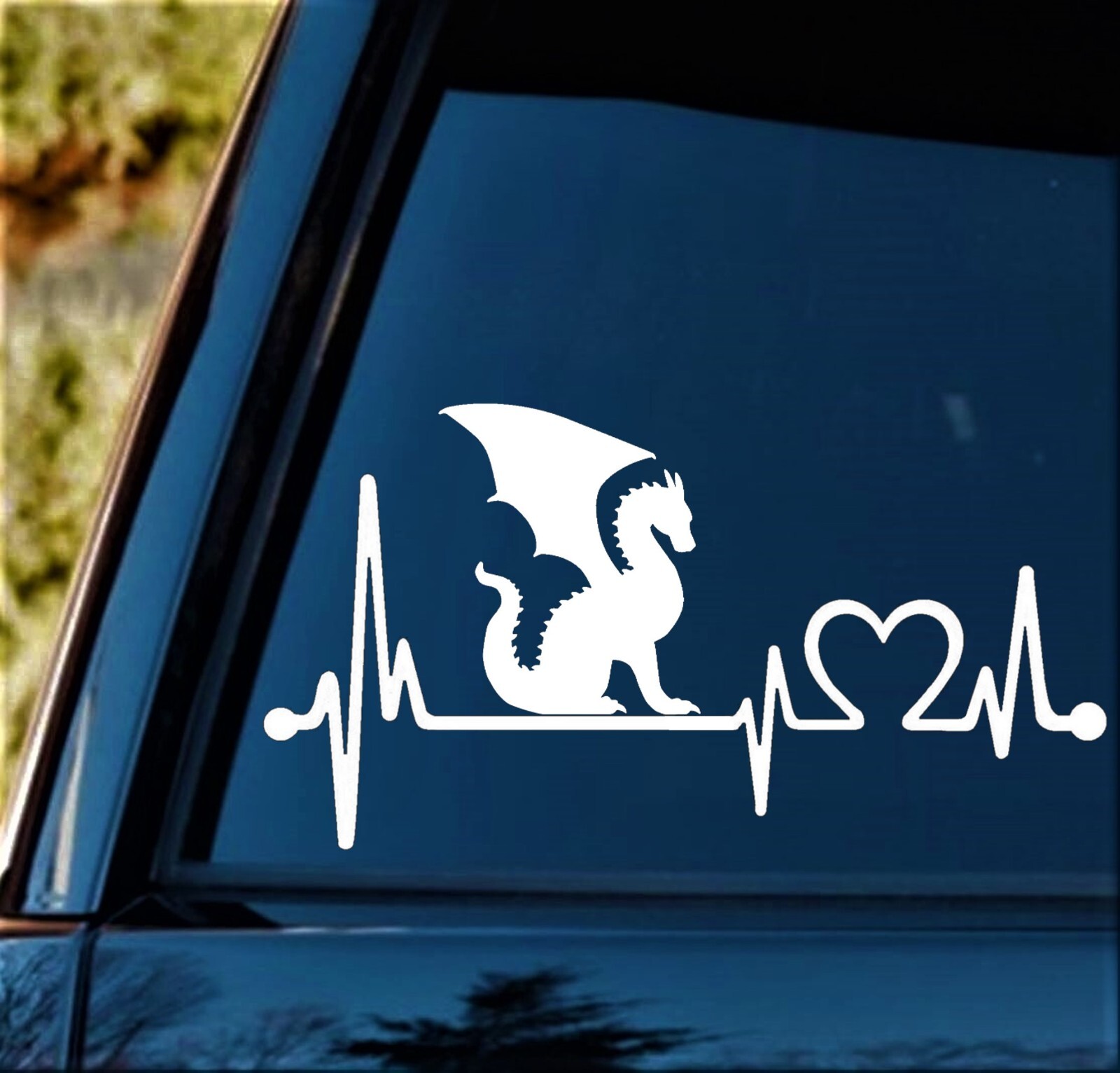 Wyvern Dragon Decal Sticker Heartbeat Medieval Dungeons Folklore Flying BG2006