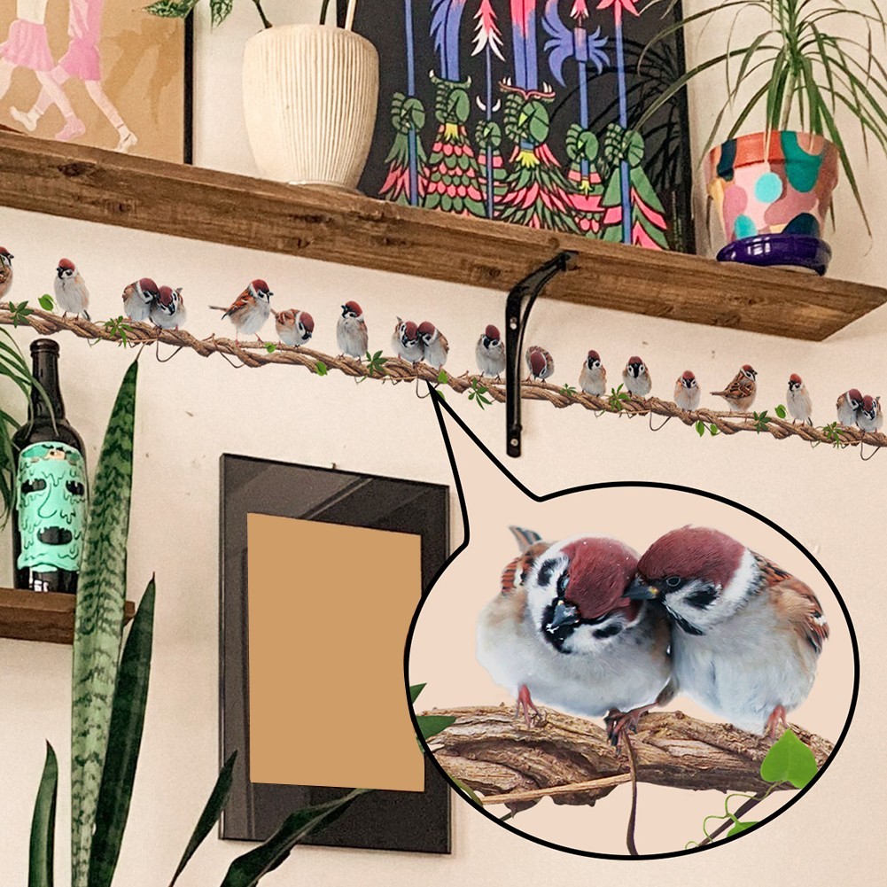 Easy to Apply Bird Wall Decor Stickers DIY Vinyl Art Murals for Room Decoration
