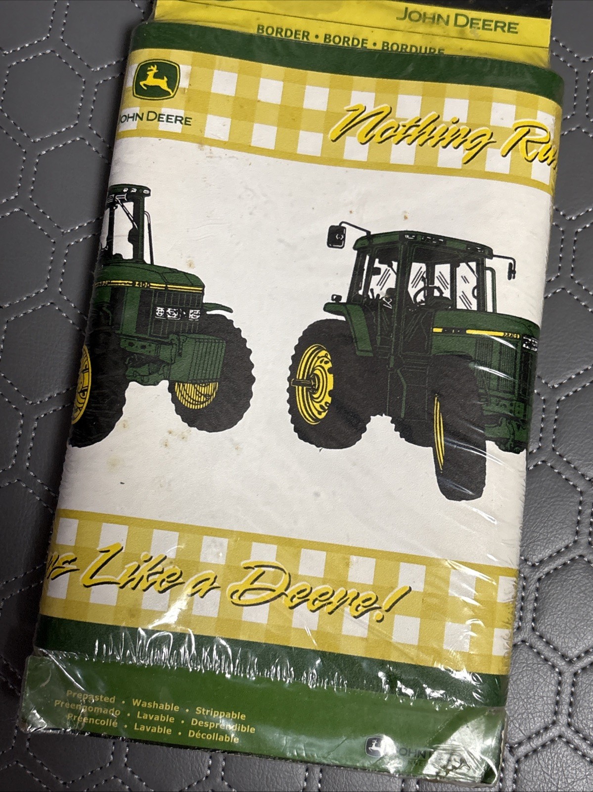 John Deere wall paper prepasted border 5yds TRACTOR vinyl wallpaper decor RARE!
