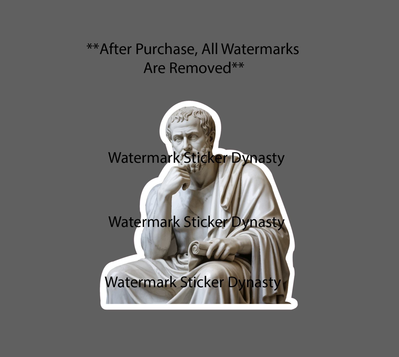 Aristotle Sticker Waterproof Decal Marble Statue Philosophy Greece Gift NEW
