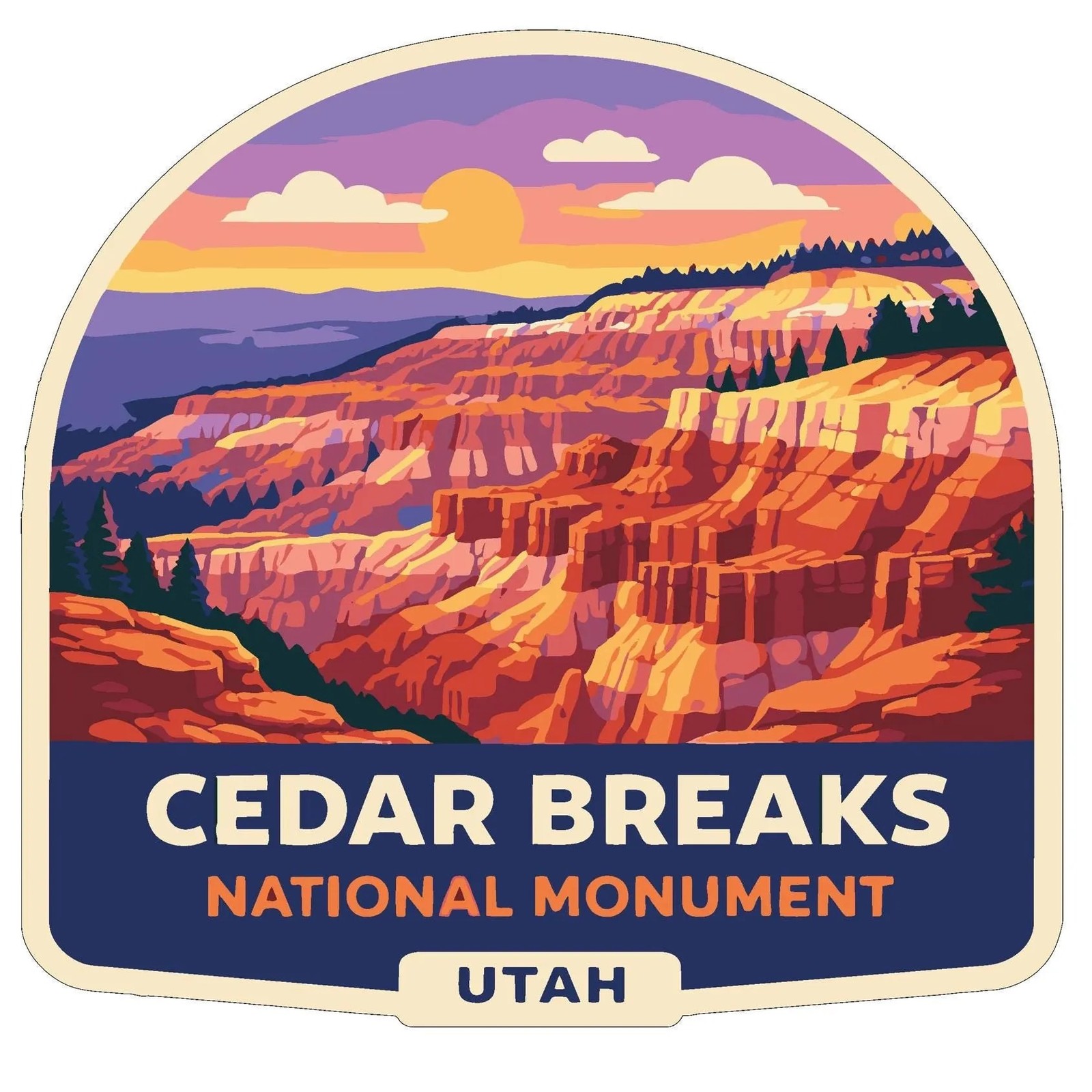 Cedar Breaks Utah Sticker Decal Vinyl Die-Cut US National Monuments Series