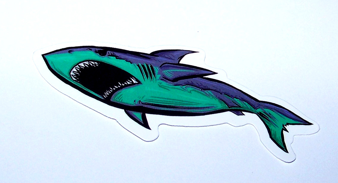 SHARK Jaws Cut Sticker Decal Movie Horror TV Great White