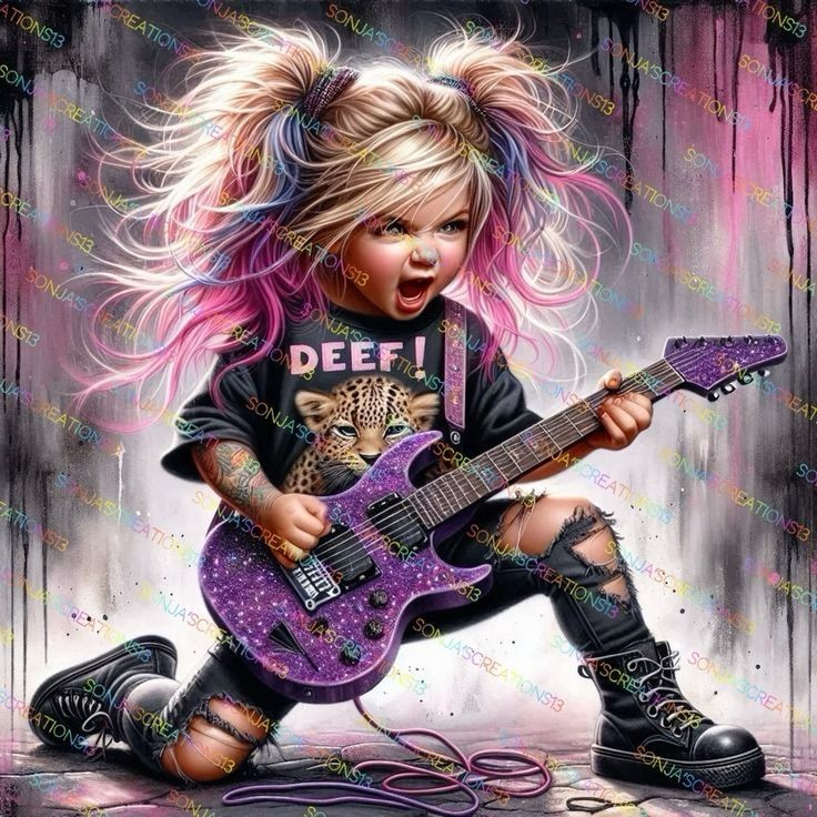 Guitar Girl Sticker Decal Laptop Wall Mirror Cup Tumblr Locker