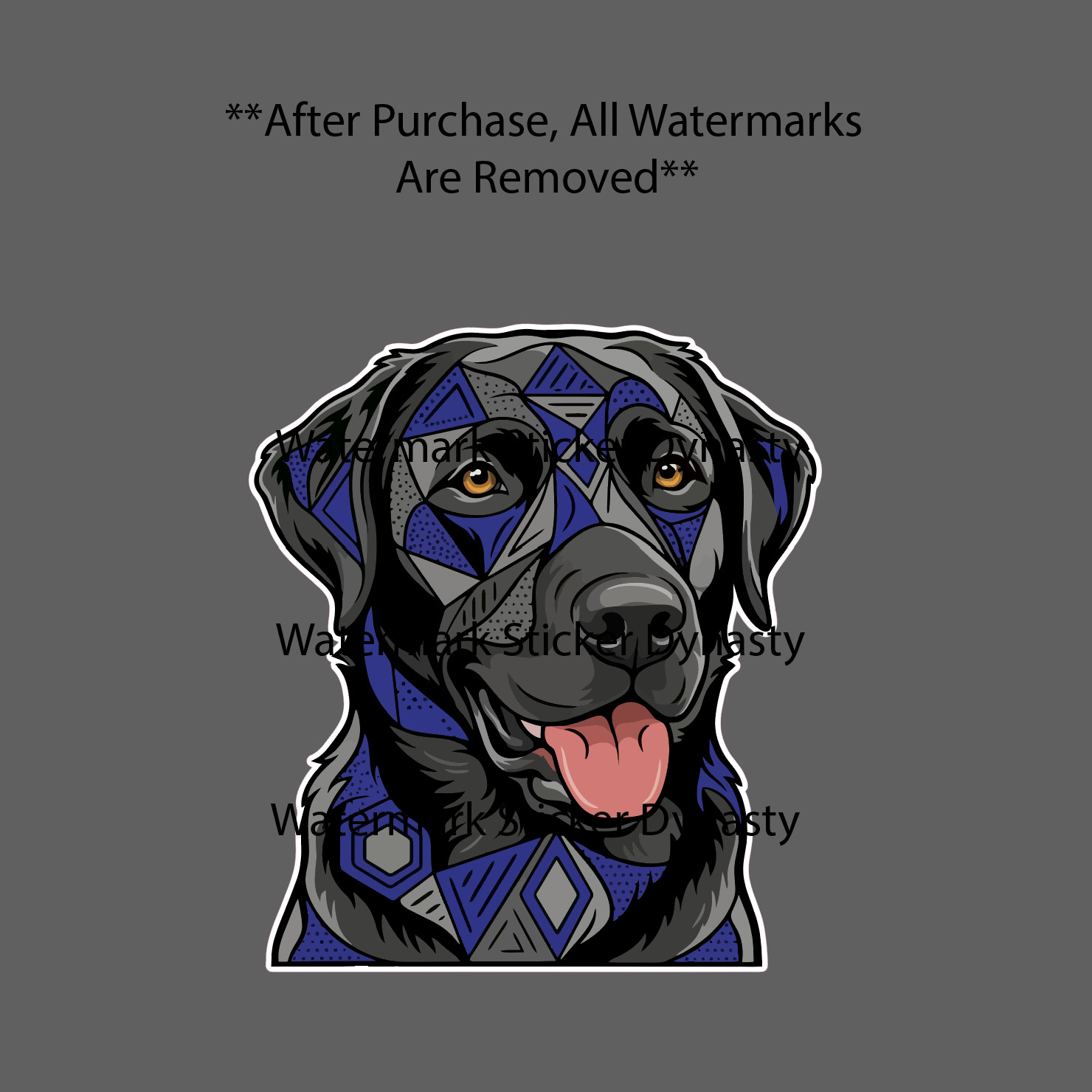 Black Lab Geometric Sticker Waterproof Decal Dog Animal Pet Art Gift NEW