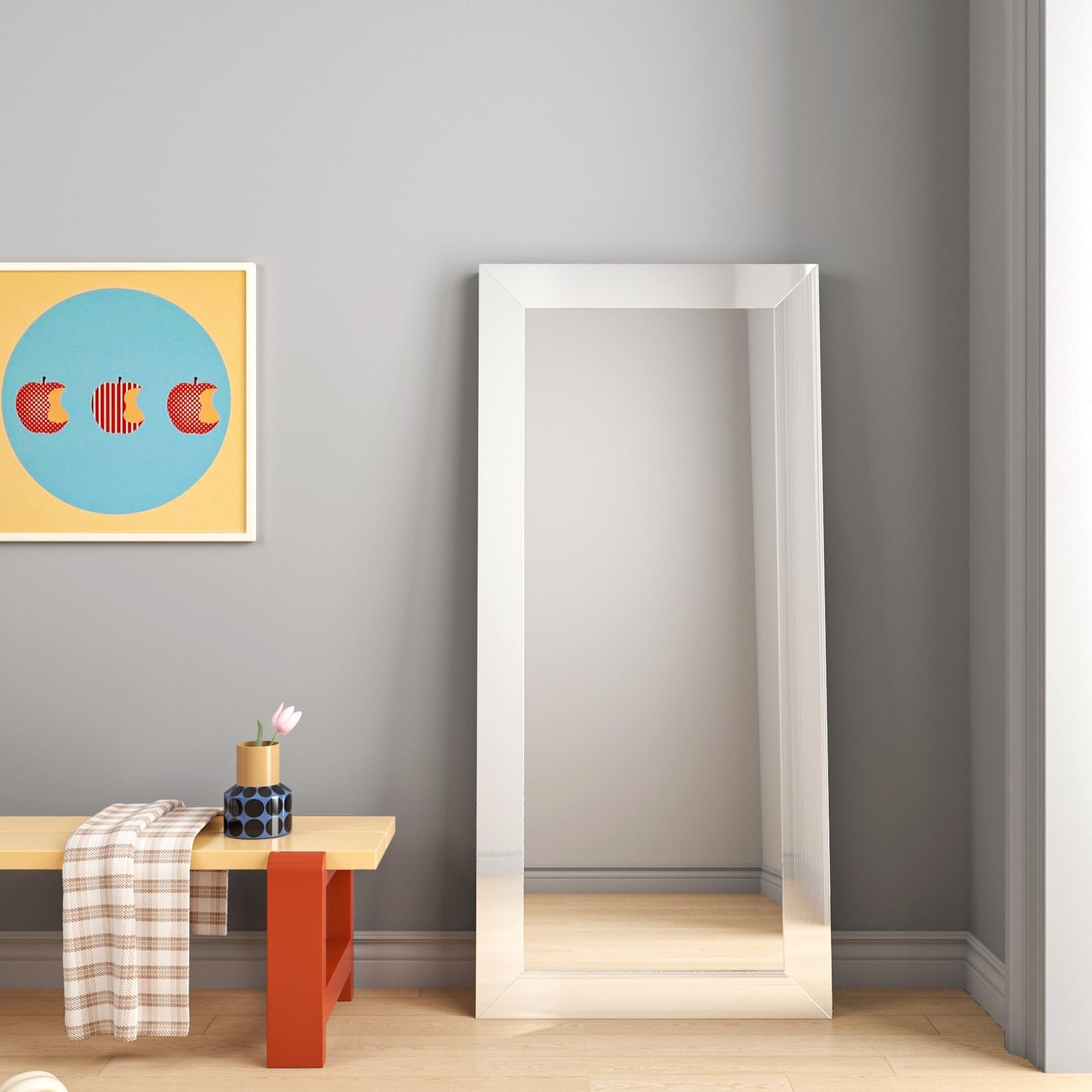Silver Brushed Nickel Mirror Frame Border Peel and Stick Metal Molding Trim R…