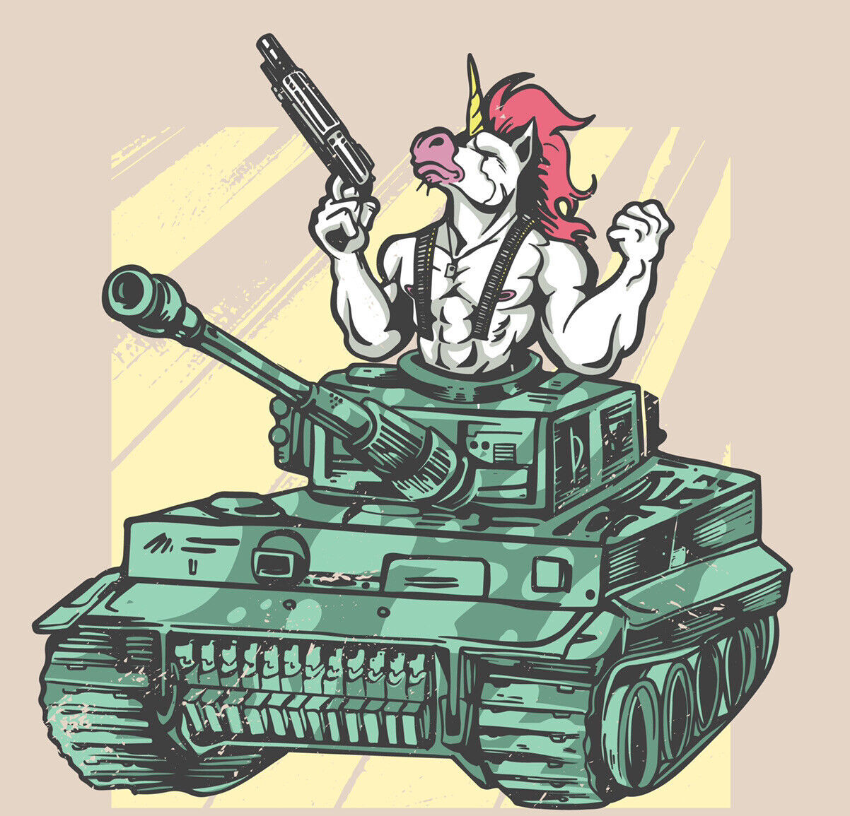 Unicorn Tank Military Sticker Decal