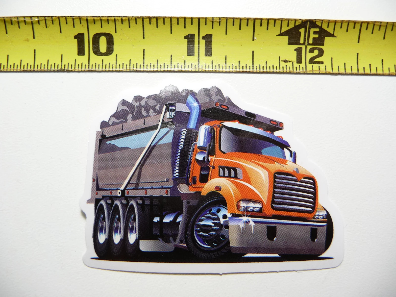LOADED FANCY CHROME DUMP TRUCK SMALL STICKER DECAL CONSTRUCTION FUNNY