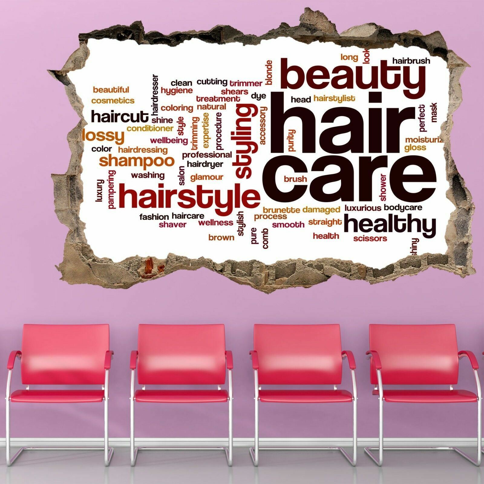 Hair Care Word Cloud Beauty Salon Wall Art Stickers Mural Decal Fashion GP10