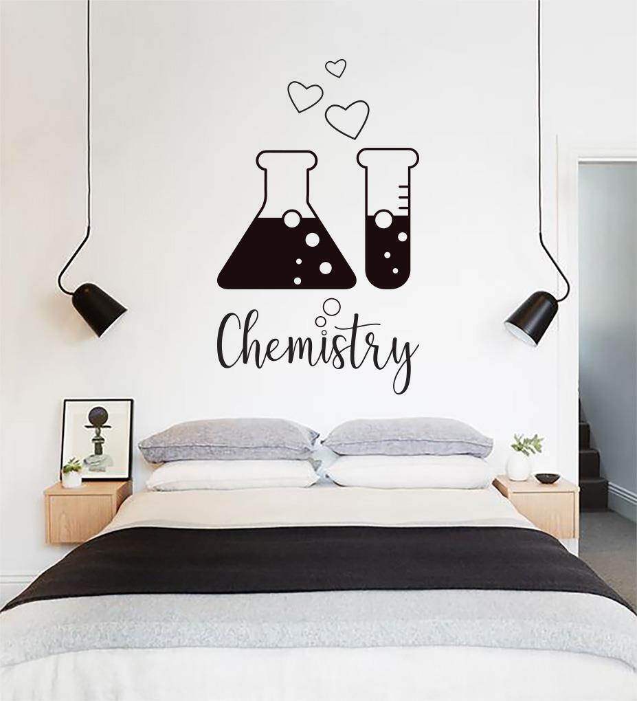 CHEMISTRY Love Couple Bedroom WALL STICKER Decal Novelty Art Mural Stencil ST267
