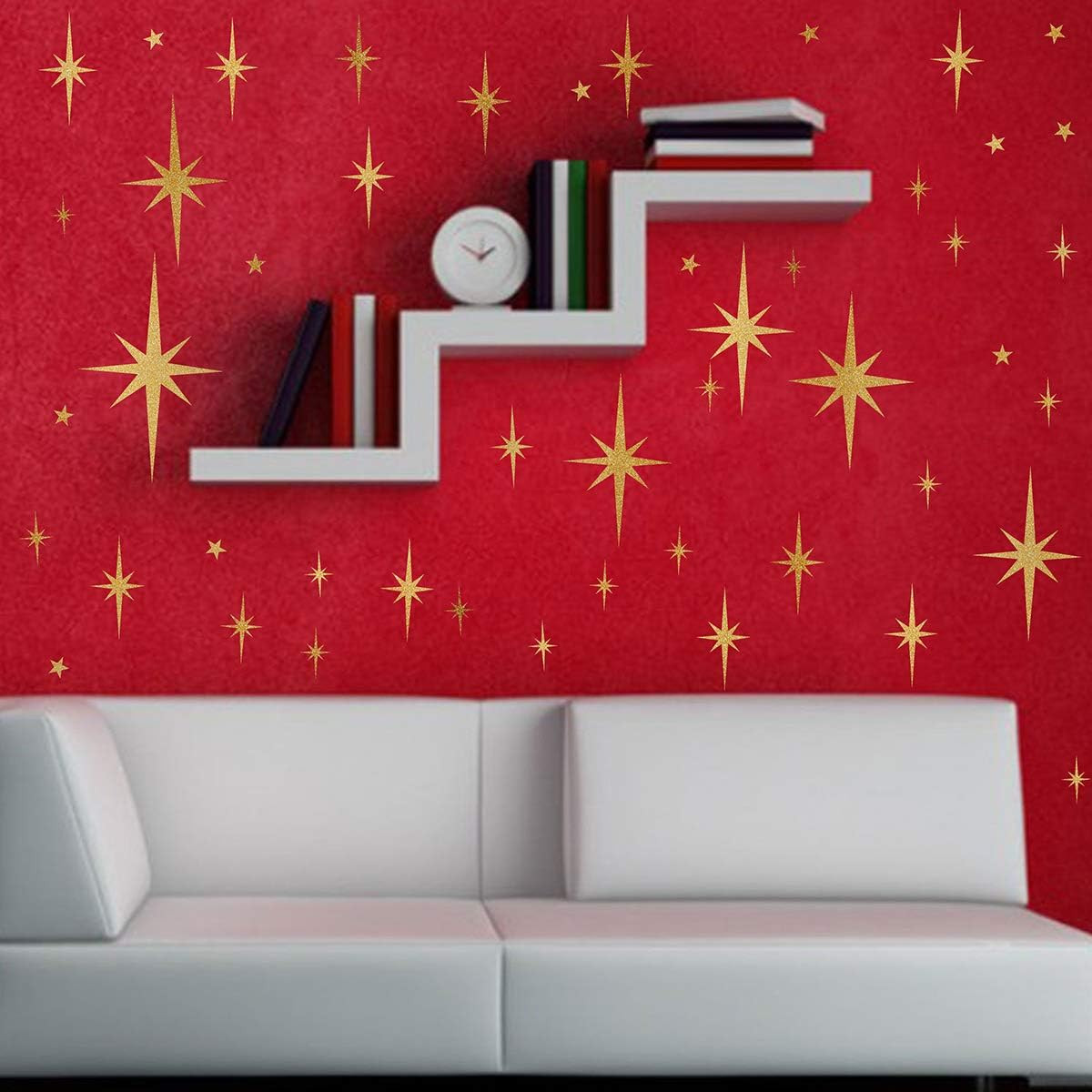 Star Wall Stickers Girls Room Decals Retro Starburst -Vintage Gold