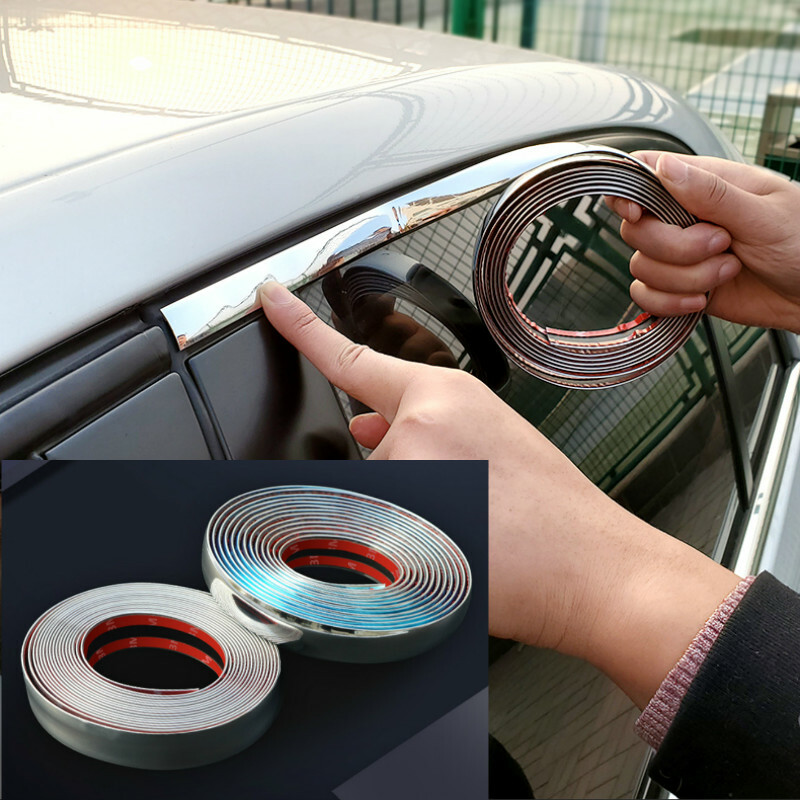 5M Universal Chrome Car Moulding Trim Strip car Door Edge Scratch Protector *