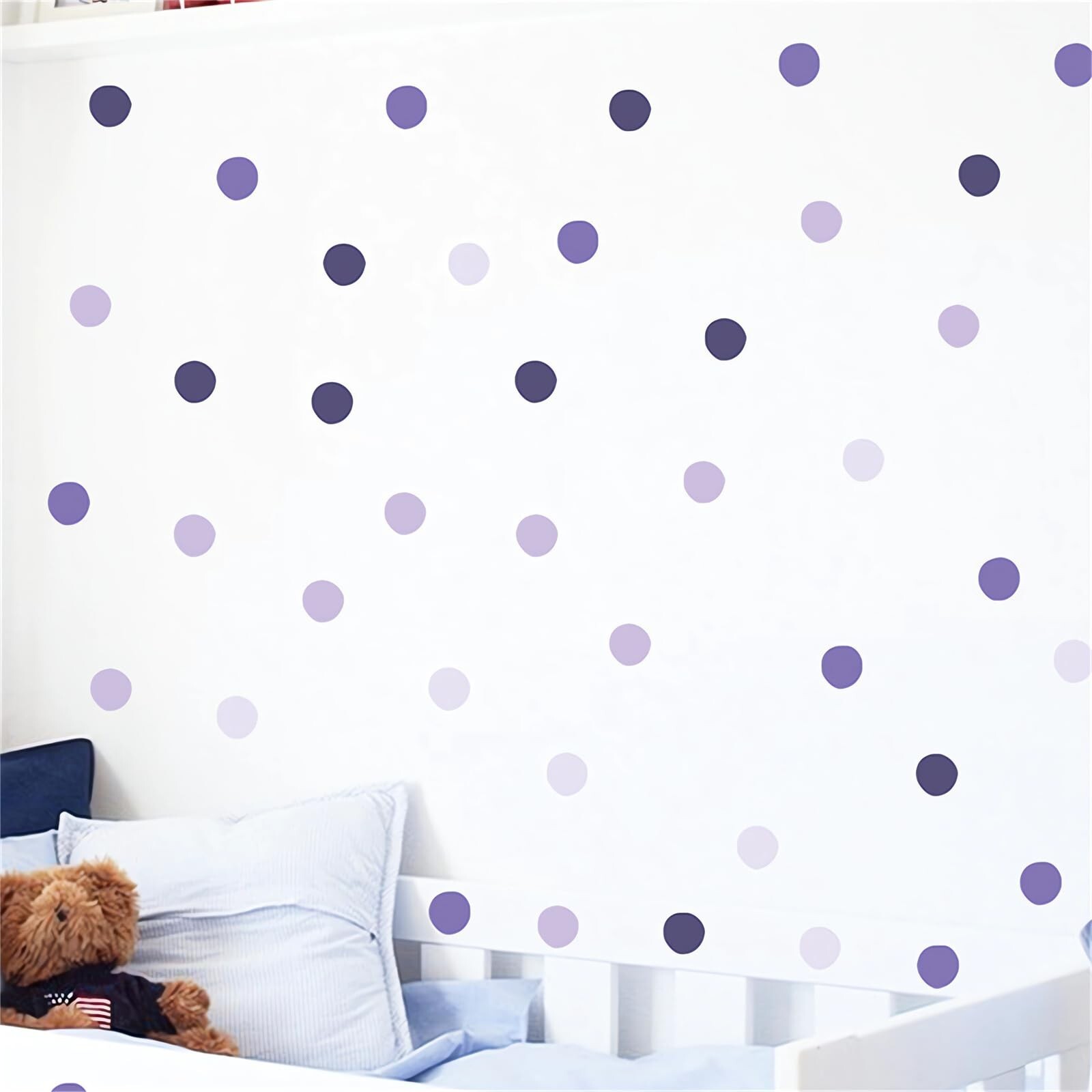 Purple Dark Purple Mauve Polka Dot Wall Stickers, sacinora DIY Circle Art Wal…