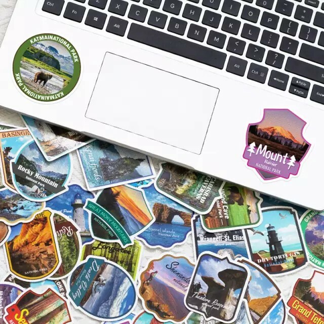 National Park Sticker Pack Set 62 Pcs Adventure Nature Outdoors Hiking Camping
