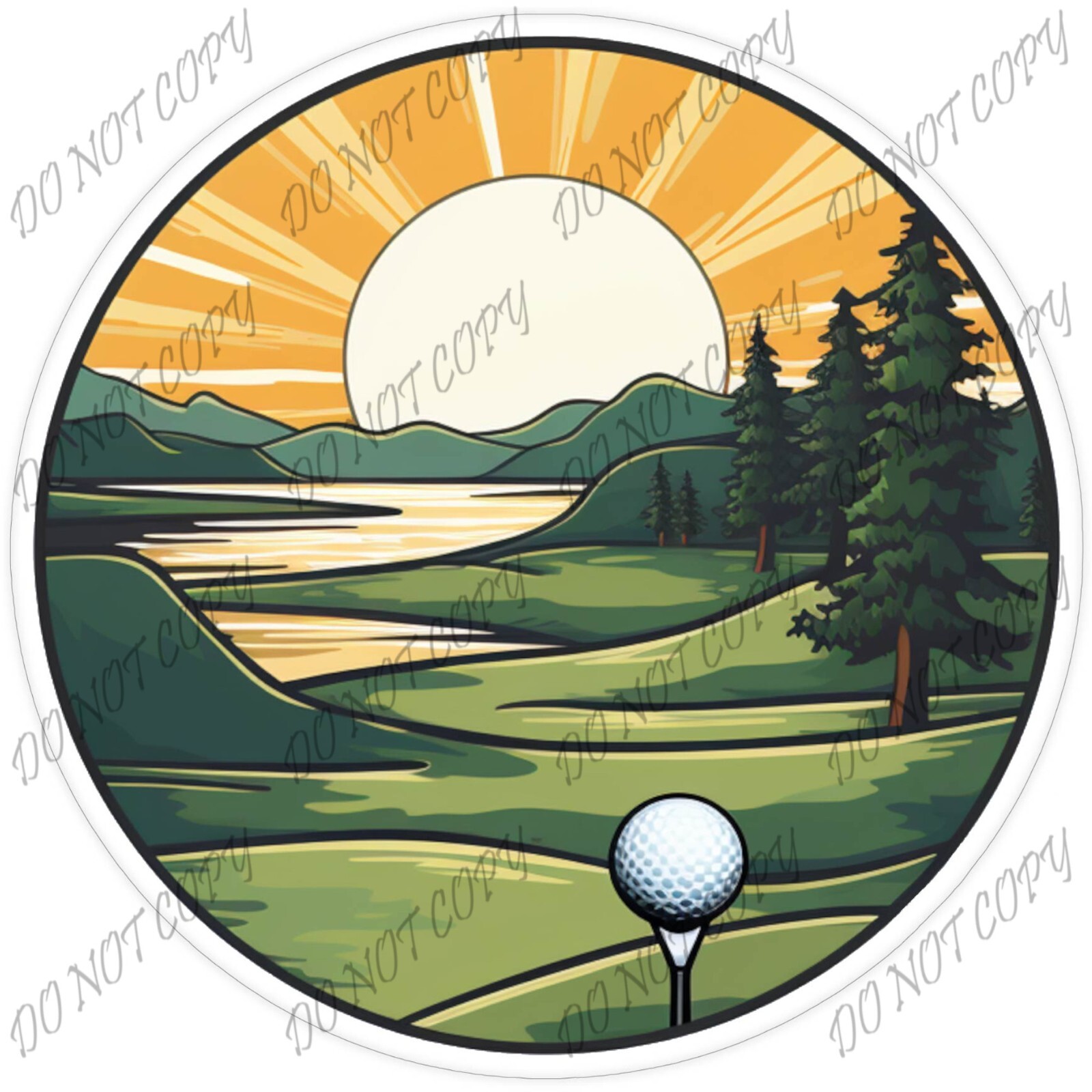 Laminated Vinyl Decal Die Cut Sticker – Golf Lovers Lot – Made in USA