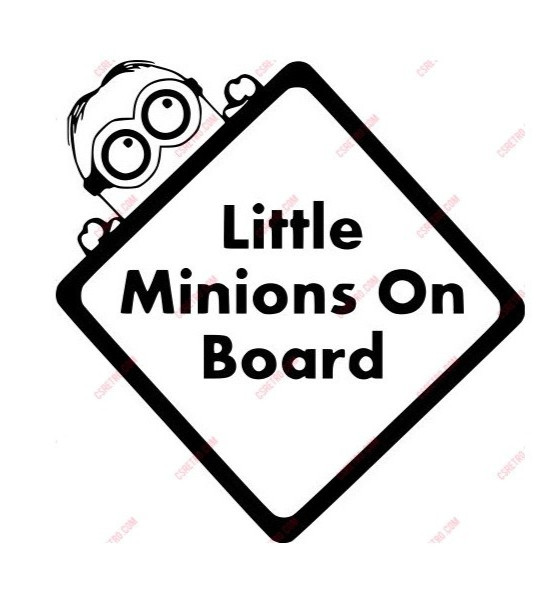 LITTLE MINIONS ON BOARD Comedy Funny Kids Infant Newborn Vinyl Decal Car Sticker