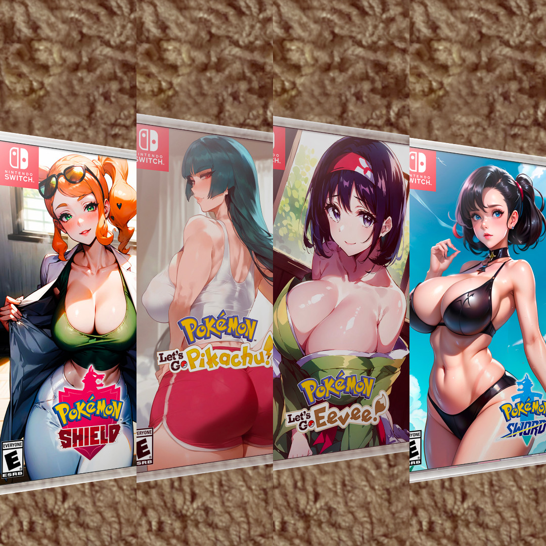 DOUBLE SIDED COVERS & CASE ONLY Pokemon Sword & Shield | Let's Go SWITCH NO GAME
