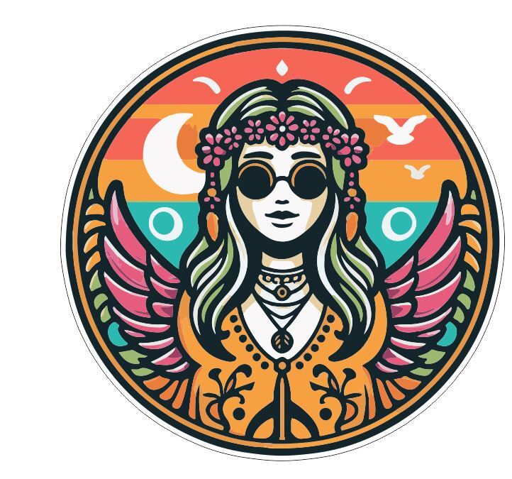Hippie Peace Love Sticker A76