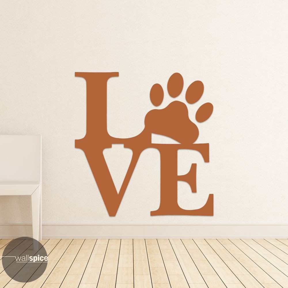Love Animal Paw Print Vinyl Wall Decal Sticker