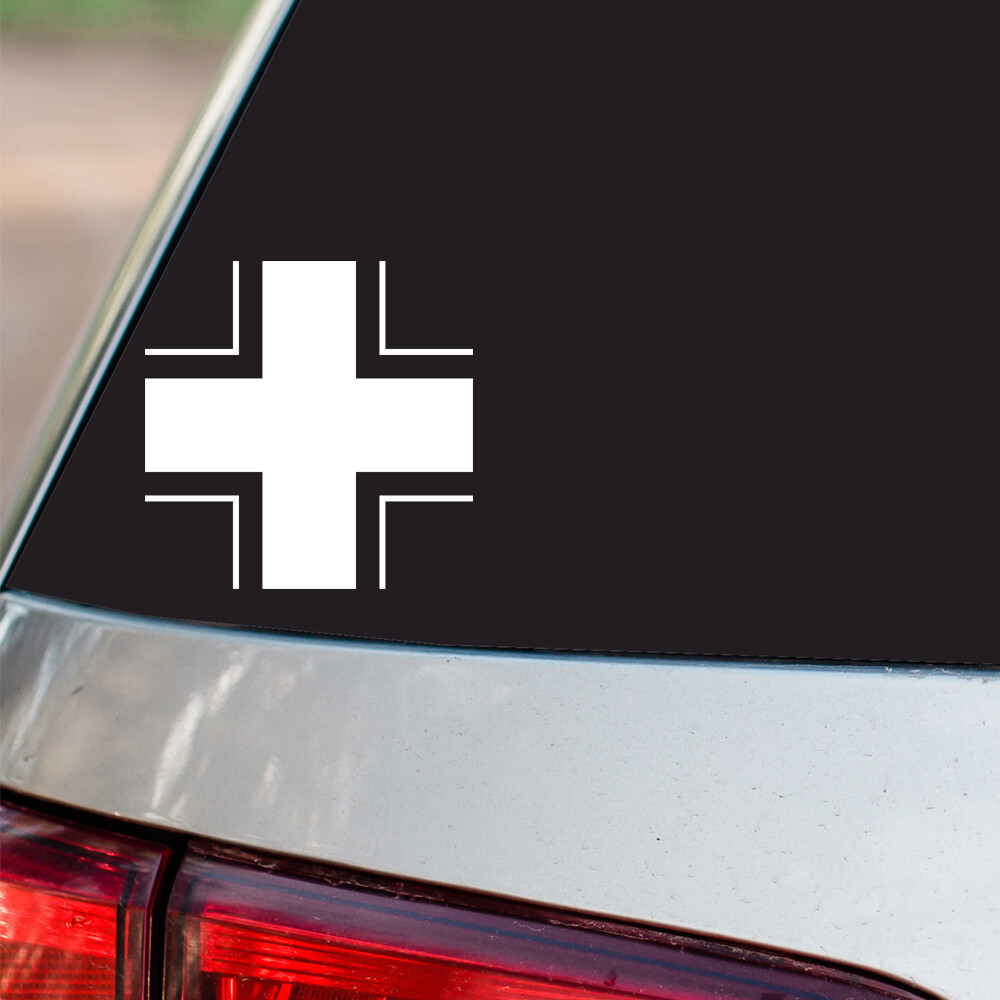 German Luftwaffe Cross ww2 Sticker all chrome and regular vinyl colors