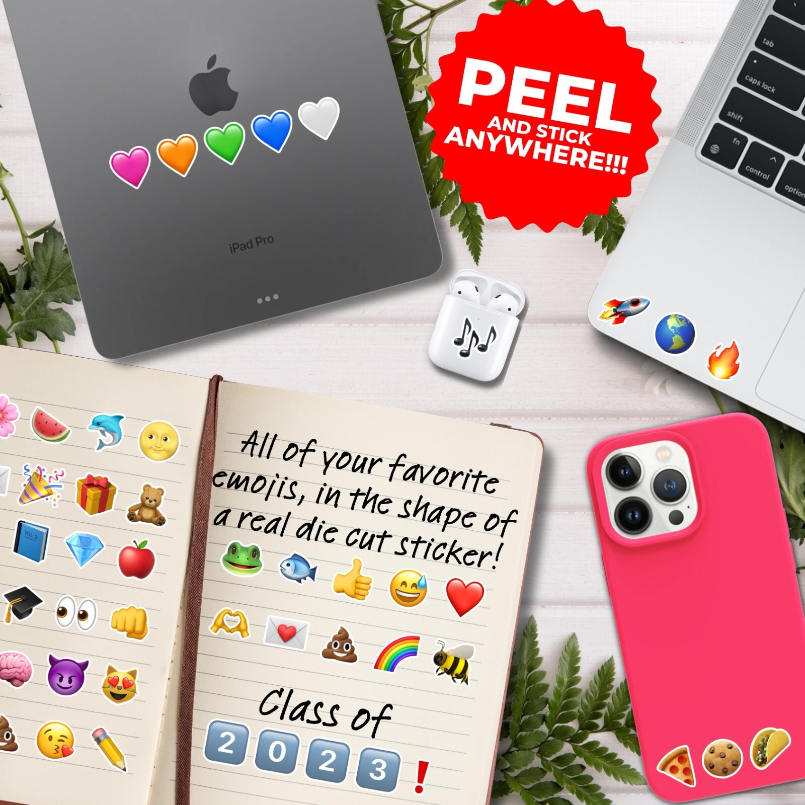 Emoji Sticker Pack 1750 Die-Cut Emoji Stickers Includes all iOS 16 2023 Emojis!!
