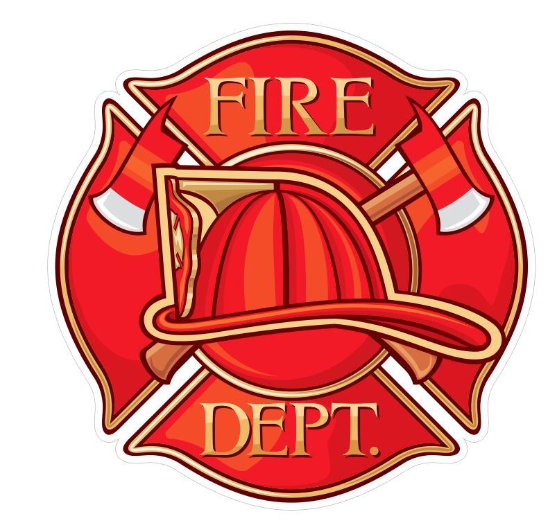 Fire Department Firefighters Maltese Cross Sticker Stickers A455