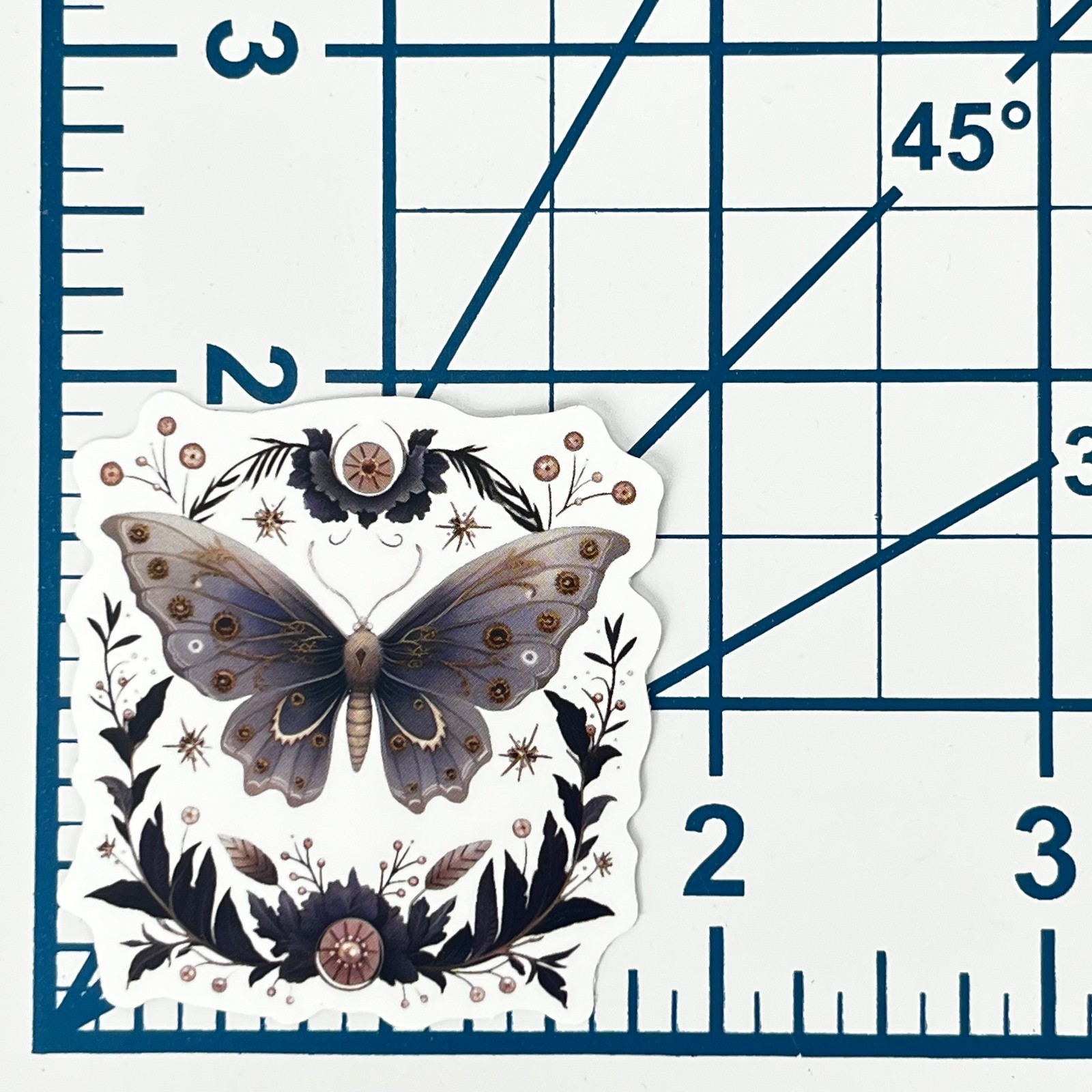 Celestial Lavender Moth Vinyl Sticker Vintage Insect Journal Laptop Scrapbook