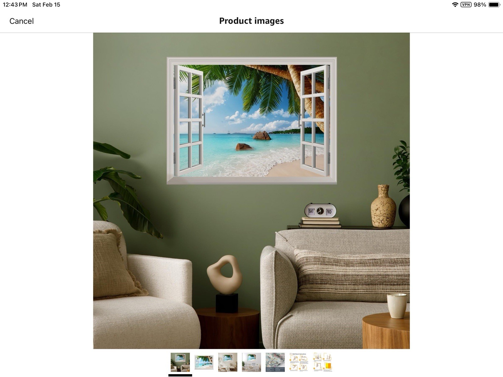 Wall26 Beach Window Wall Murals- 36 X 48- 2 Pieces- FREE SHIPPING