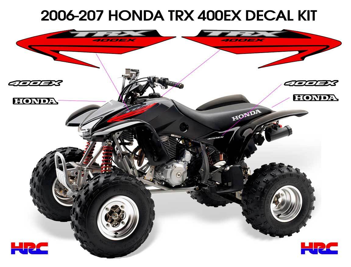 2006 2007 HONDA TRX 400EX Decal Sticker OEM kit Black Plastic 400 ATV Quad