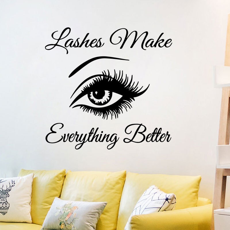 Removable Lashes Eye Quote DIY PVC Wall Sticker Home Decal Mural Room Decor AU