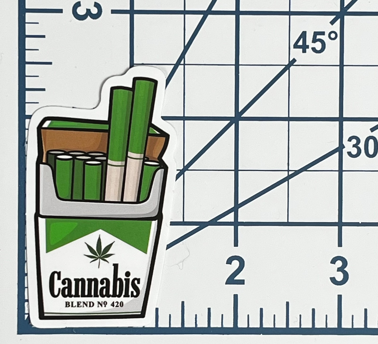 Cannabis Blend No 420 Vinyl Sticker Weed Cigarette Pack Decal Funny Stoner Gift