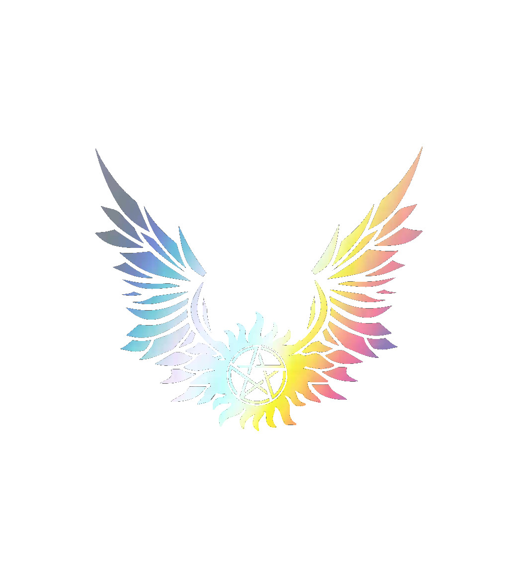 Holographic Vinyl Decal Truck Car Sticker – Supernatural Pentagram Demon Wings