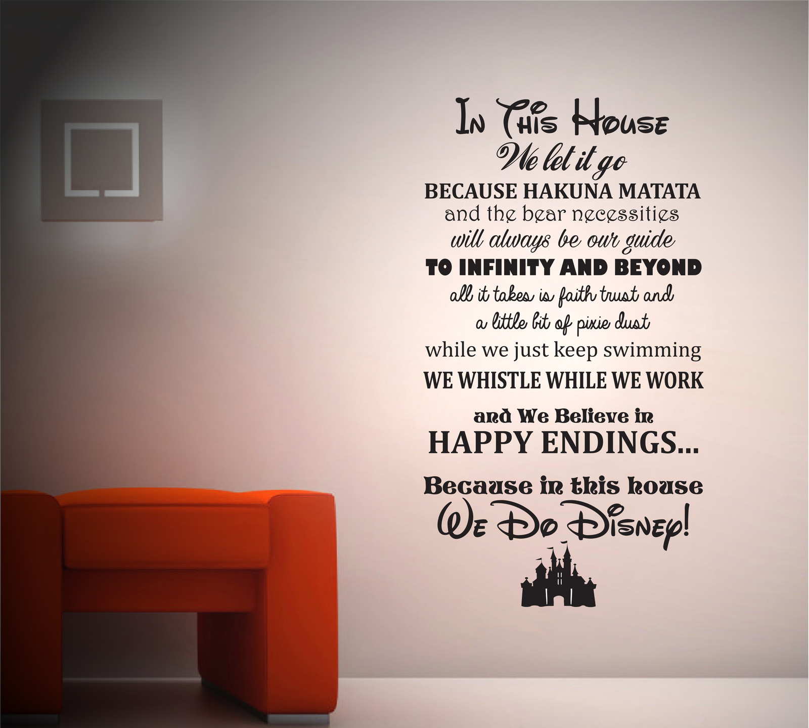 THIS HOUSE WE DO DISNEY 2 WALL STICKER – DISNEY QUOTES – CHILDREN'S TRANSFER