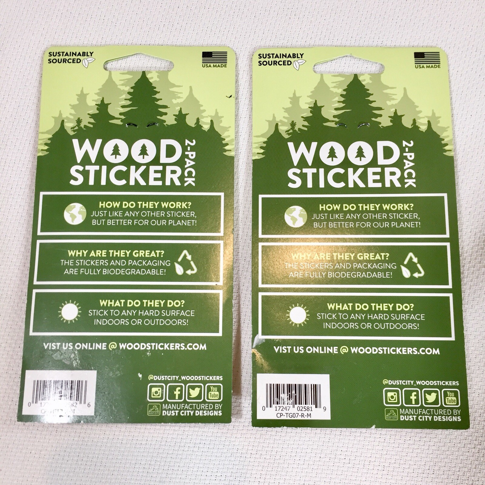 Dust City Wood Stickers Eco-Friendly Set Adventure Good Vibes Nature Hiking New