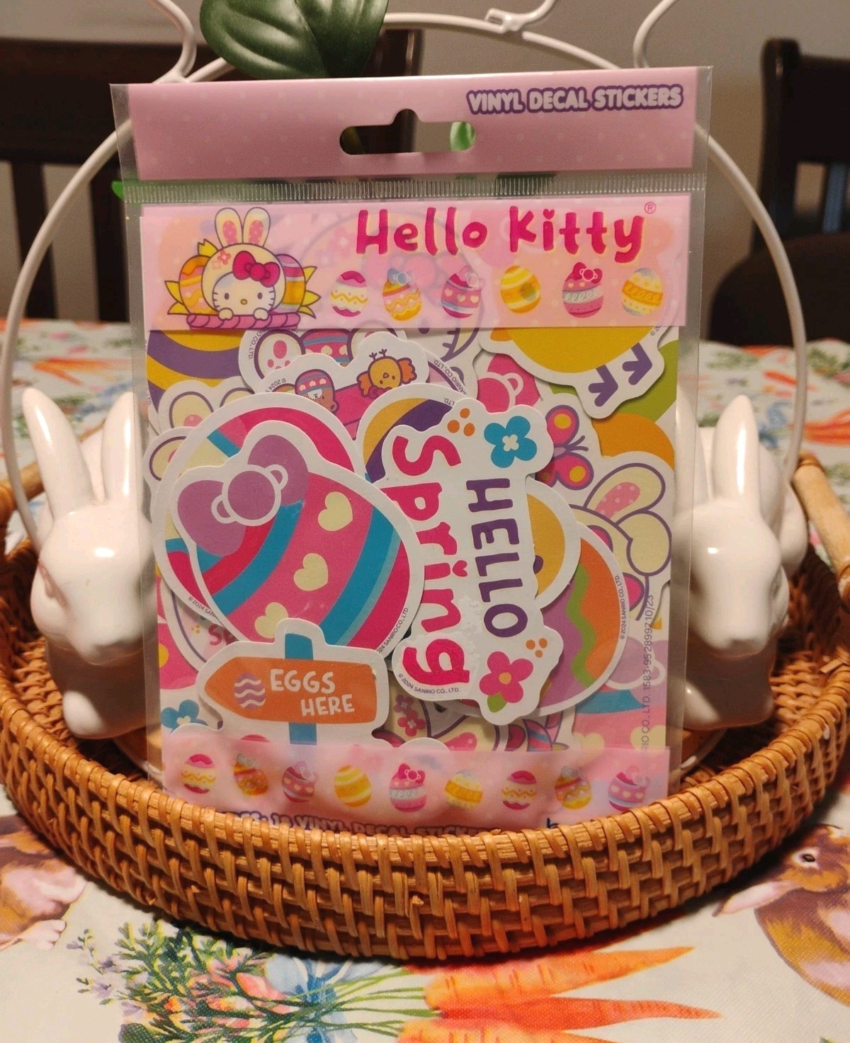 Hello Kitty Easter Vinyl Sticker Pack 18 Vinyl Sticker Decals (NEW IN PACK)